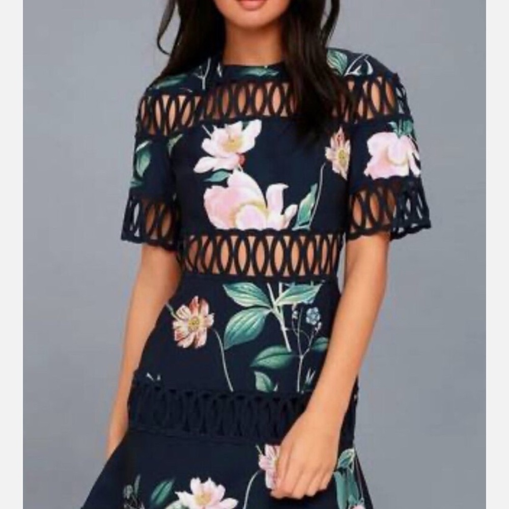 Keepsake Floral and Navy Dress
